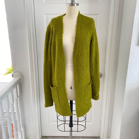 Matcha Kiwi Green Front Pocket Long Cardigan - Size M - Picture 2 of 6
